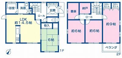 Floor plan. 19,800,000 yen, 4LDK, Land area 163.44 sq m , Building area 108.24 sq m