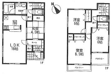Floor plan. (1 Building), Price 19.5 million yen, 4LDK, Land area 133.29 sq m , Building area 98.82 sq m