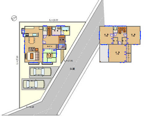 Compartment view + building plan example. Building plan example, Land price 14.4 million yen, Land area 137.65 sq m , Building price 16.4 million yen, Building area 98.82 sq m