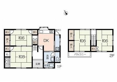 Floor plan. 11 million yen, 4DK, Land area 229.01 sq m , Building area 82.75 sq m