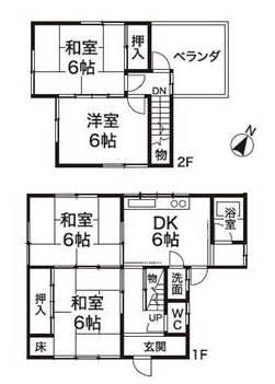Floor plan. 4.1 million yen, 4DK, Land area 81.51 sq m , Building area 70.74 sq m