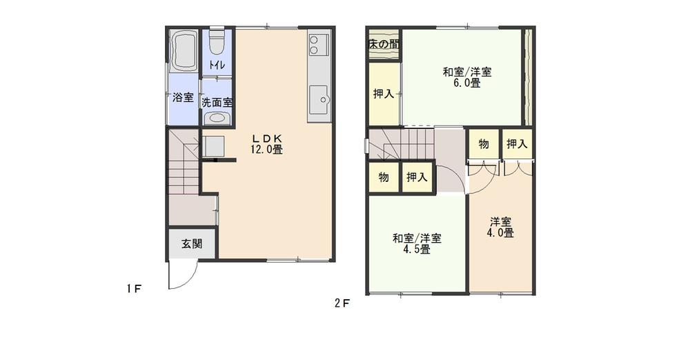 Floor plan. 8,880,000 yen, 3LDK, Land area 93.57 sq m , Building area 76.5 sq m