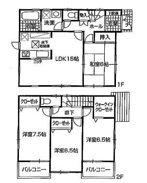 Floor plan. 18,800,000 yen, 4LDK, Land area 242.7 sq m , Building area 98.01 sq m 4LDK