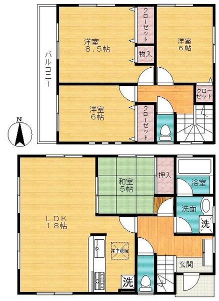 Floor plan. 25,800,000 yen, 4LDK, Land area 140.02 sq m , Building area 99.63 sq m