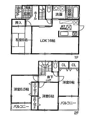 Floor plan. 16.8 million yen, 4LDK, Land area 210.34 sq m , Building area 97.2 sq m 4LDK