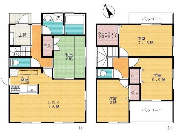 Floor plan. 23,900,000 yen, 4LDK, Land area 143.06 sq m , Building area 98.82 sq m