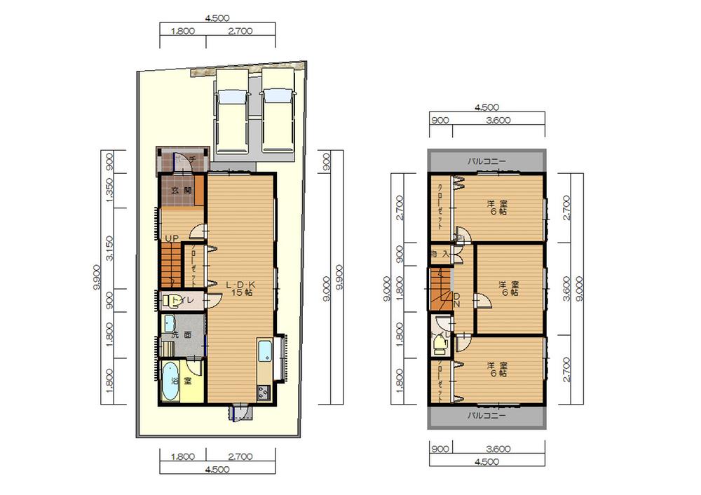 Building plan example (floor plan). Building plan example Building price 13.5 million yen, Building area 81.00 sq m