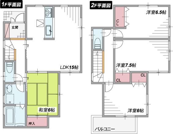 Floor plan. (No. 1 point), Price 14.8 million yen, 4LDK, Land area 120.1 sq m , Building area 95.58 sq m