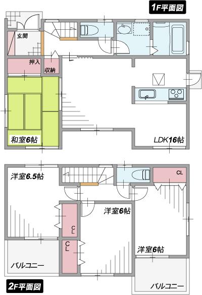 Floor plan. (No. 3 locations), Price 16.8 million yen, 4LDK, Land area 210.35 sq m , Building area 96.96 sq m