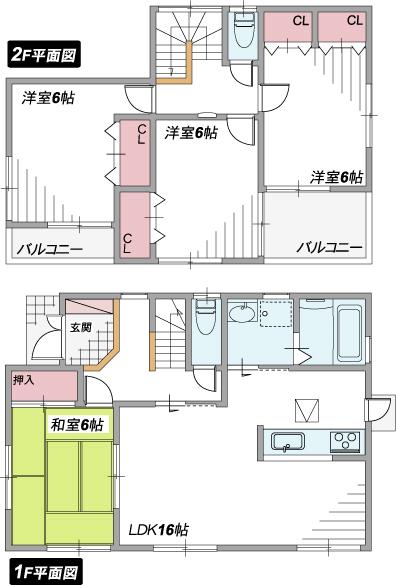 Floor plan. (No. 5 locations), Price 16.8 million yen, 4LDK, Land area 210.34 sq m , Building area 97.2 sq m