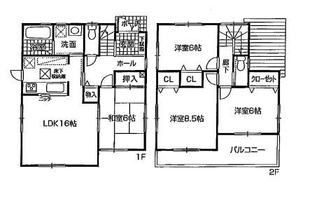 Floor plan. 16.8 million yen, 4LDK, Land area 211.32 sq m , Building area 98.82 sq m 4LDK