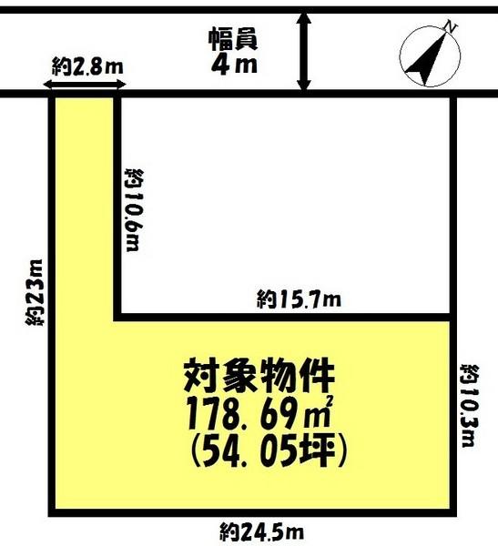 Compartment figure. Land price 10.8 million yen, Land area 178.69 sq m