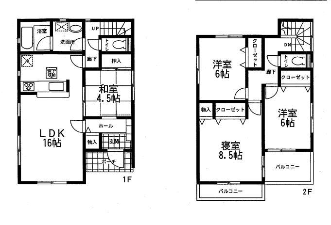 Floor plan. 19.5 million yen, 4LDK, Land area 133.29 sq m , Building area 98.82 sq m 4LDK