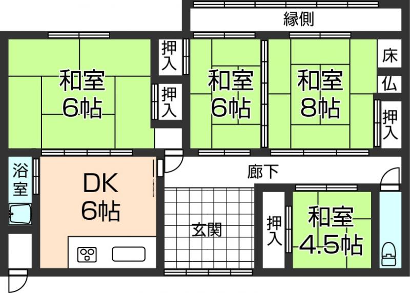 Floor plan. Price 6.85 million yen, 4DK, Land area 214.59 sq m , Building area 95.15 sq m
