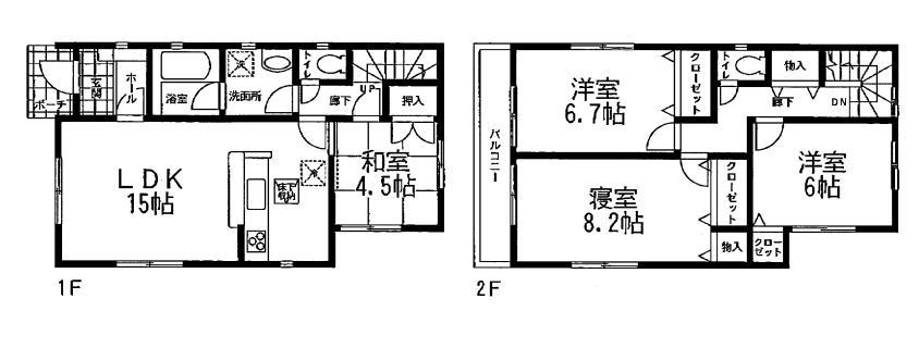 Floor plan. 24,800,000 yen, 4LDK, Land area 120.94 sq m , Building area 95.98 sq m