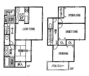 Floor plan. 14.8 million yen, 4LDK, Land area 120.1 sq m , Building area 95.58 sq m 4LDK