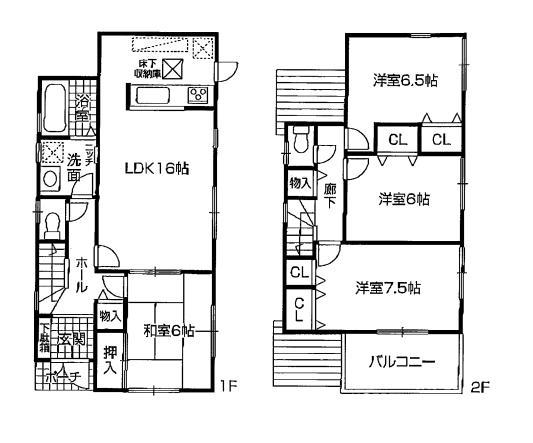 Floor plan. 23.8 million yen, 4LDK, Land area 170.96 sq m , Building area 98.01 sq m 4LDK
