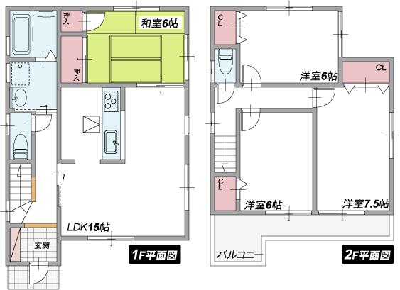 Floor plan. (No. 1 point), Price 18.3 million yen, 4LDK, Land area 163.95 sq m , Building area 94.77 sq m