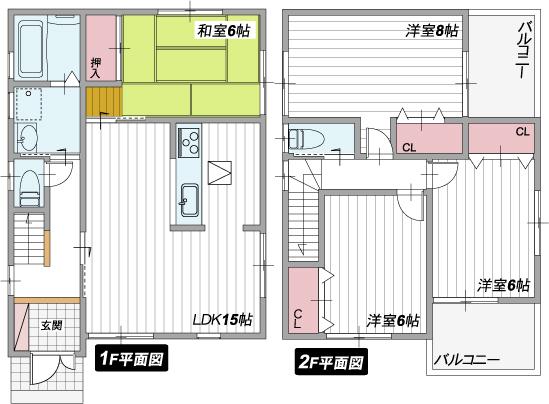 Floor plan. (Building 2), Price 18.3 million yen, 4LDK, Land area 160.52 sq m , Building area 95.58 sq m