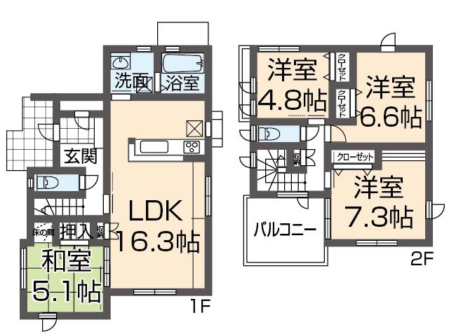 Floor plan. Price 29,300,000 yen, 4LDK, Land area 125.78 sq m , Building area 95.21 sq m