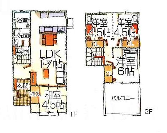 Other building plan example. Building plan example (No. 2 place) building price 15,870,000 yen, Building area 89.42 sq m