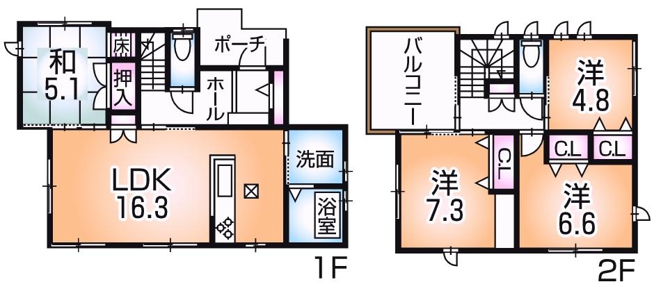 Floor plan. 29,300,000 yen, 4LDK, Land area 125.78 sq m , Building area 95.21 sq m floor plan