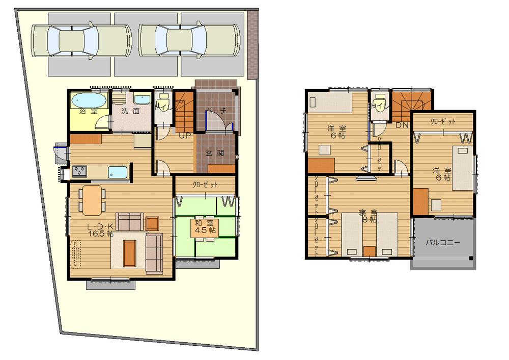 Floor plan. 27,800,000 yen, 4LDK, Land area 98.01 sq m , Building area 98.01 sq m first floor, Second floor plan view
