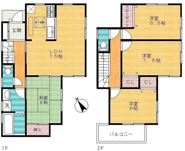 Floor plan. 14.8 million yen, 4LDK, Land area 120.1 sq m , Building area 120.1 sq m