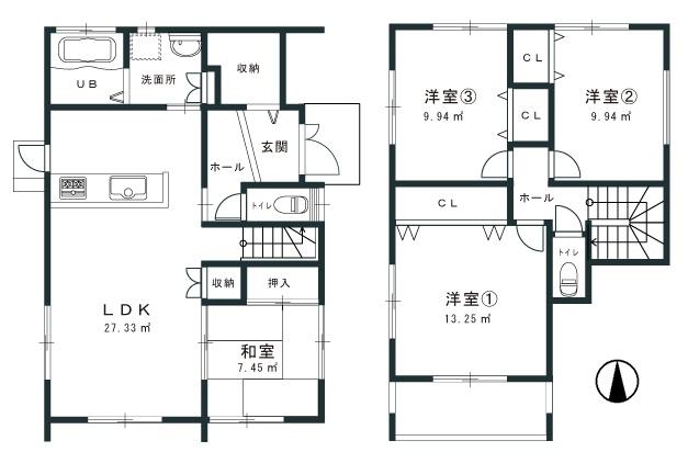 Floor plan. 26,800,000 yen, 4LDK, Land area 150.01 sq m , Building area 105.99 sq m