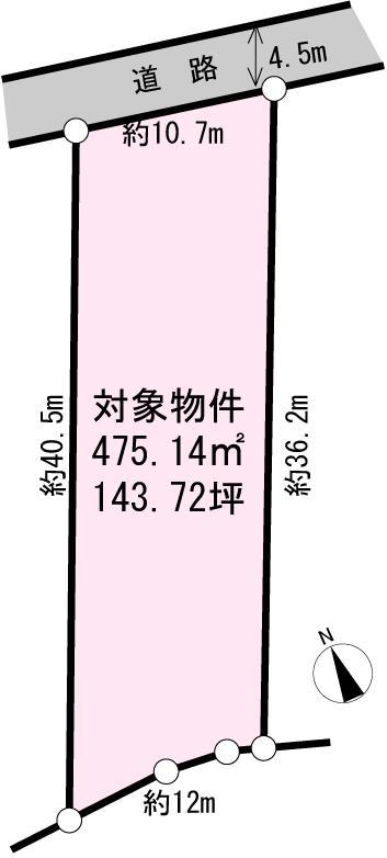 Compartment figure. Land price 23 million yen, Land area 475.14 sq m