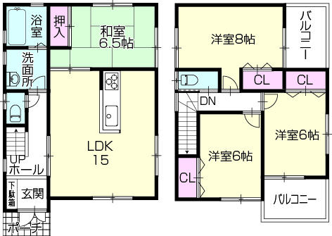 Floor plan. (Building 2), Price 18.3 million yen, 4LDK, Land area 160.52 sq m , Building area 95.58 sq m