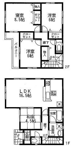 Floor plan. 18,800,000 yen, 4LDK, Land area 133.13 sq m , Building area 98.82 sq m