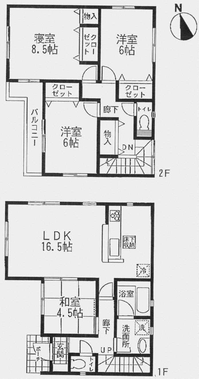 Floor plan. (4 Building), Price 18,800,000 yen, 4LDK, Land area 133.13 sq m , Building area 98.82 sq m