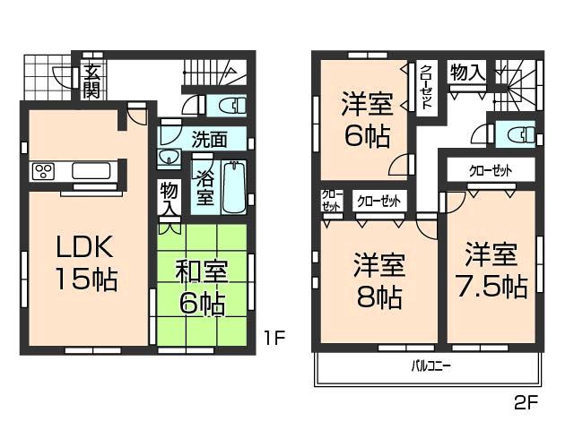 Floor plan. 22,800,000 yen, 4LDK, Land area 110.33 sq m , Building area 99.83 sq m floor plan