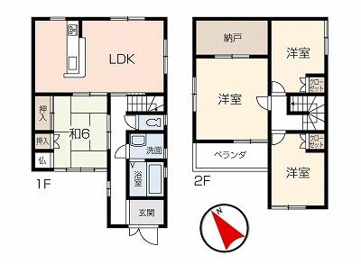 Floor plan. 16.8 million yen, 4LDK, Land area 110.05 sq m , Building area 100.19 sq m