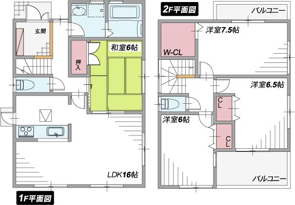 Floor plan. (No. 1 point), Price 23,900,000 yen, 4LDK, Land area 143.06 sq m , Building area 98.82 sq m