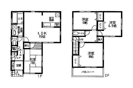 Floor plan. 23.8 million yen, 4LDK, Land area 112.4 sq m , Building area 98.01 sq m 4LDK