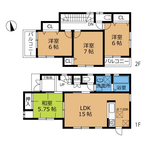 Floor plan. 22,800,000 yen, 4LDK, Land area 126.77 sq m , Building area 94.93 sq m