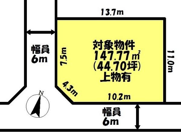 Compartment figure. Land price 11.8 million yen, Land area 147.77 sq m