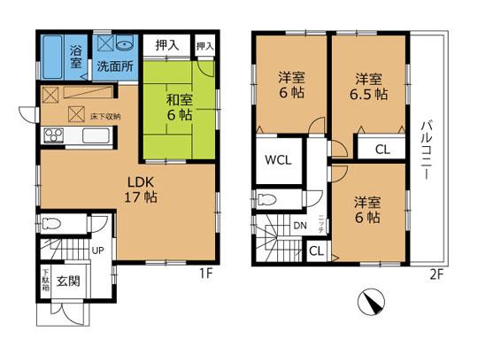 Floor plan. 22,800,000 yen, 4LDK, Land area 157.12 sq m , Building area 98.41 sq m