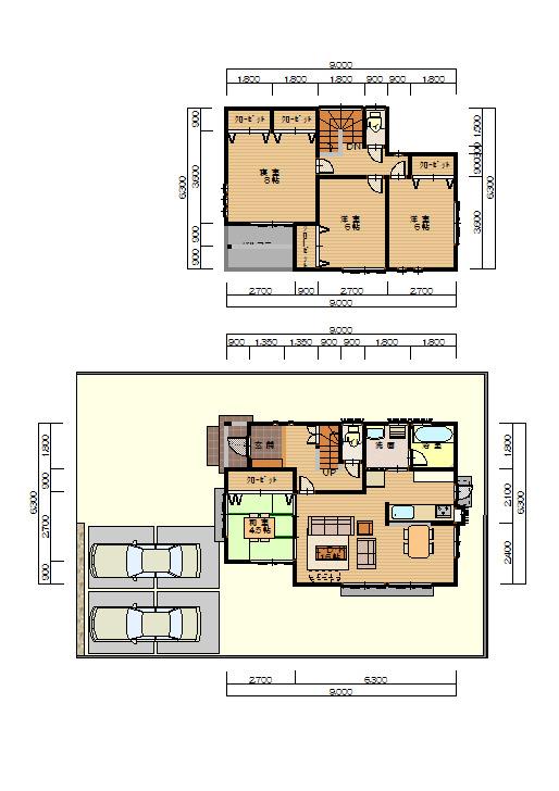 Building plan example (floor plan). Building plan example (B No. land) Building price 16.6 million yen, Building area 99.63 sq m