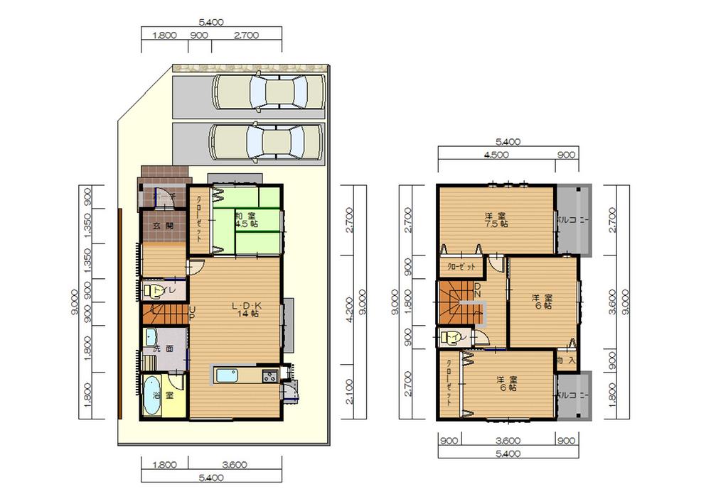 Building plan example (floor plan). Building plan example (A No. land) Building price 15.2 million yen, Building area 91.53 sq m