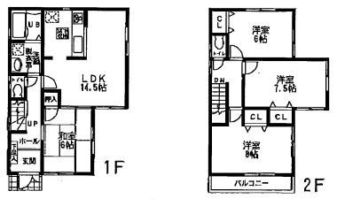 Floor plan. 23.8 million yen, 4LDK, Land area 120.33 sq m , Building area 95.58 sq m 4LDK