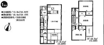 Floor plan. (No. 1 point), Price 21,800,000 yen, 4LDK, Land area 113.58 sq m , Building area 93.15 sq m