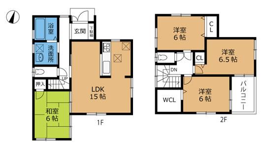 Floor plan. 22,800,000 yen, 4LDK, Land area 112.18 sq m , Building area 93.15 sq m