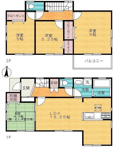 Floor plan. 22,800,000 yen, 4LDK, Land area 110.14 sq m , Building area 96.26 sq m