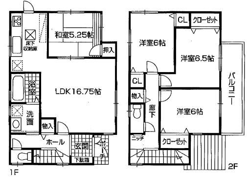Floor plan. 20.8 million yen, 4LDK, Land area 192.52 sq m , Building area 98.01 sq m