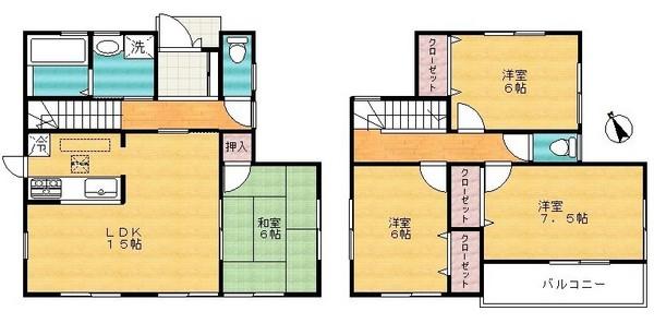 Floor plan. 23.8 million yen, 4LDK, Land area 165 sq m , Building area 95.58 sq m
