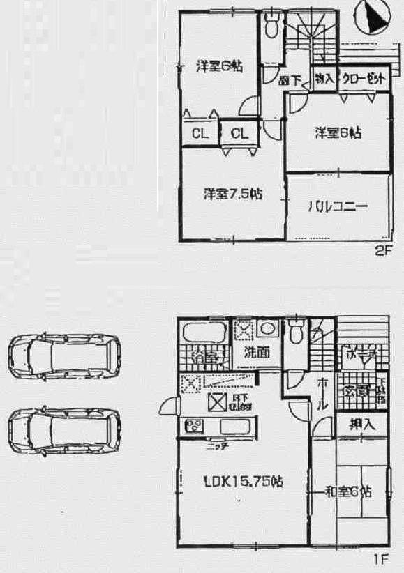 Floor plan. (Building 2), Price 24,800,000 yen, 4LDK, Land area 165 sq m , Building area 95.58 sq m