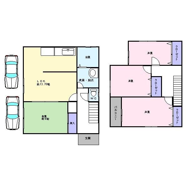 Floor plan. 17.8 million yen, 4LDK, Land area 115.27 sq m , Building area 98.74 sq m